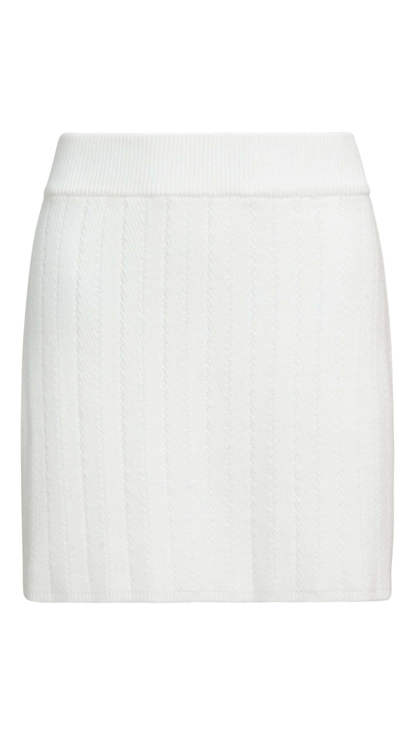 Herringbone Skirt in Viscose Polyester | White