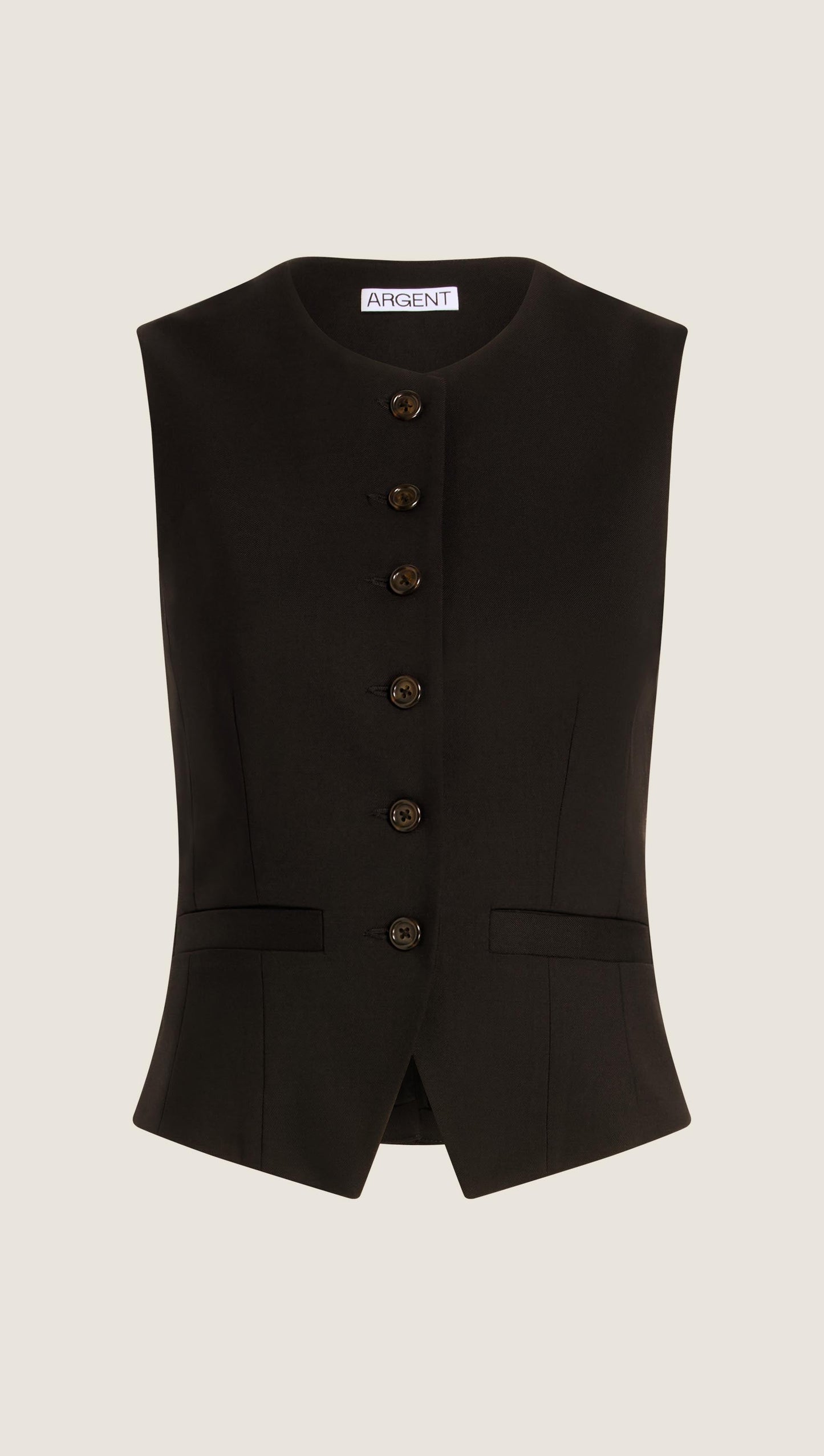 Cutaway Vest in Seasonless Wool | Black