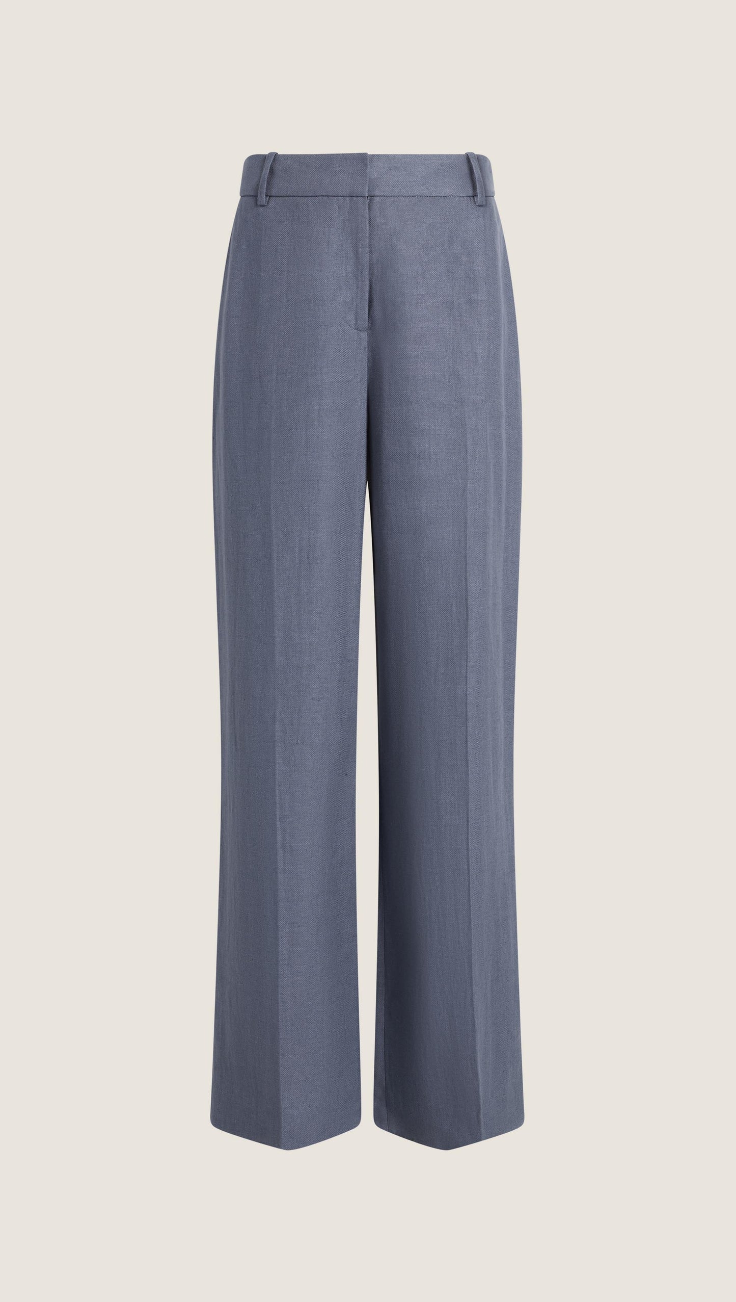 Soho Trouser in Basket Weave Linen | Blue Grey
