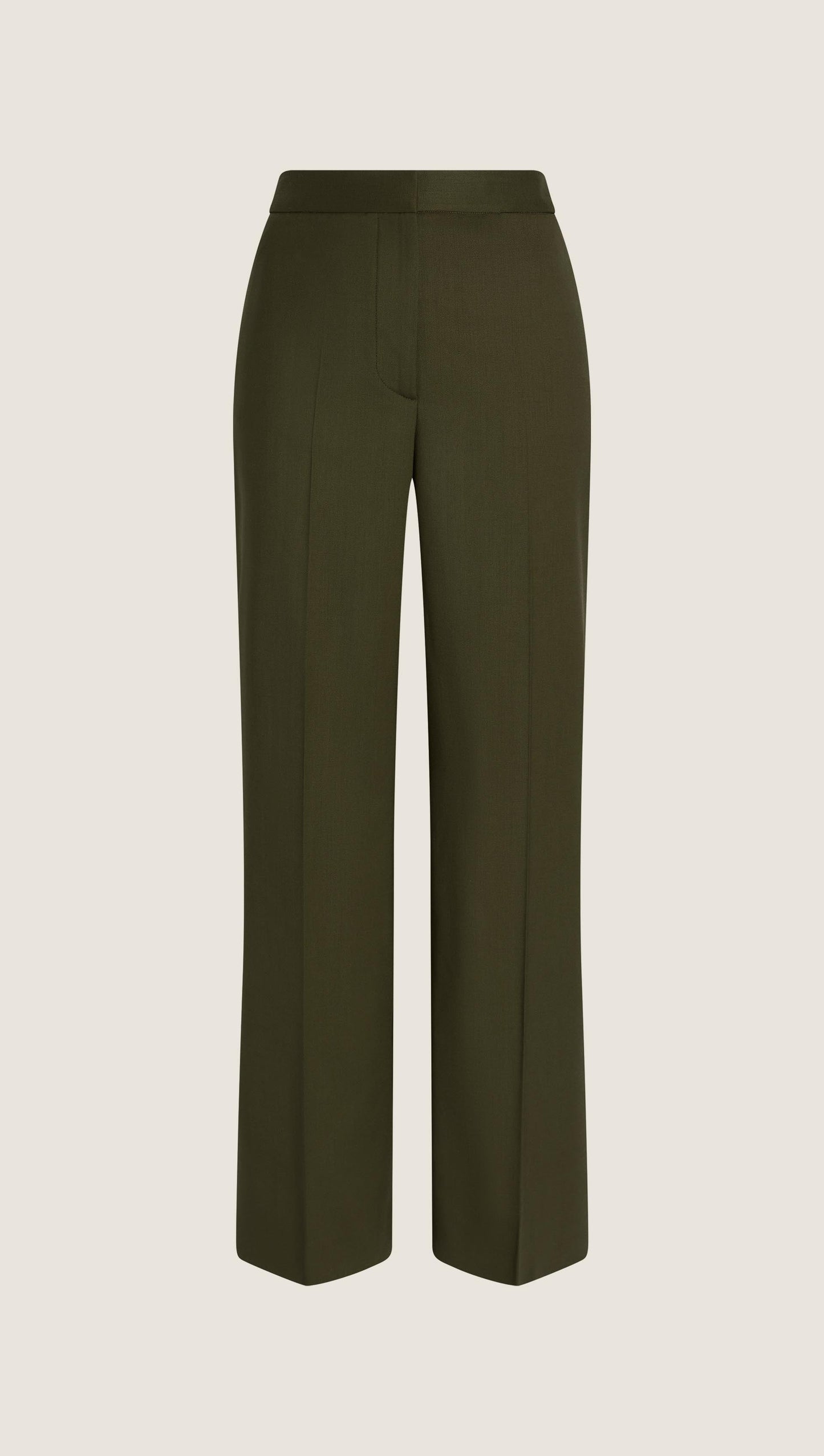 Wide Leg Trouser in Seasonless Wool | Olive
