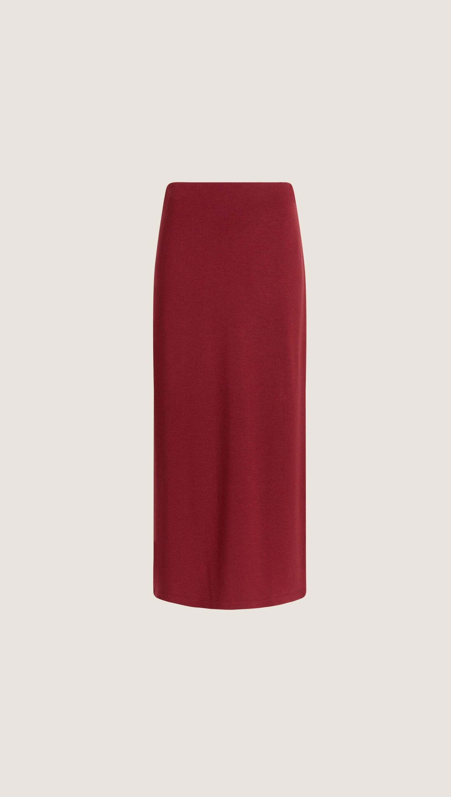 Slim Skirt in Wool Jersey | Maroon