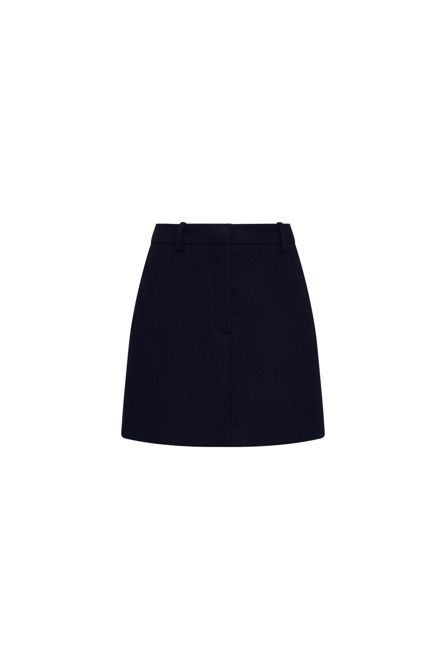 Mini Tailored Skirt in Double-Faced Wool | Navy