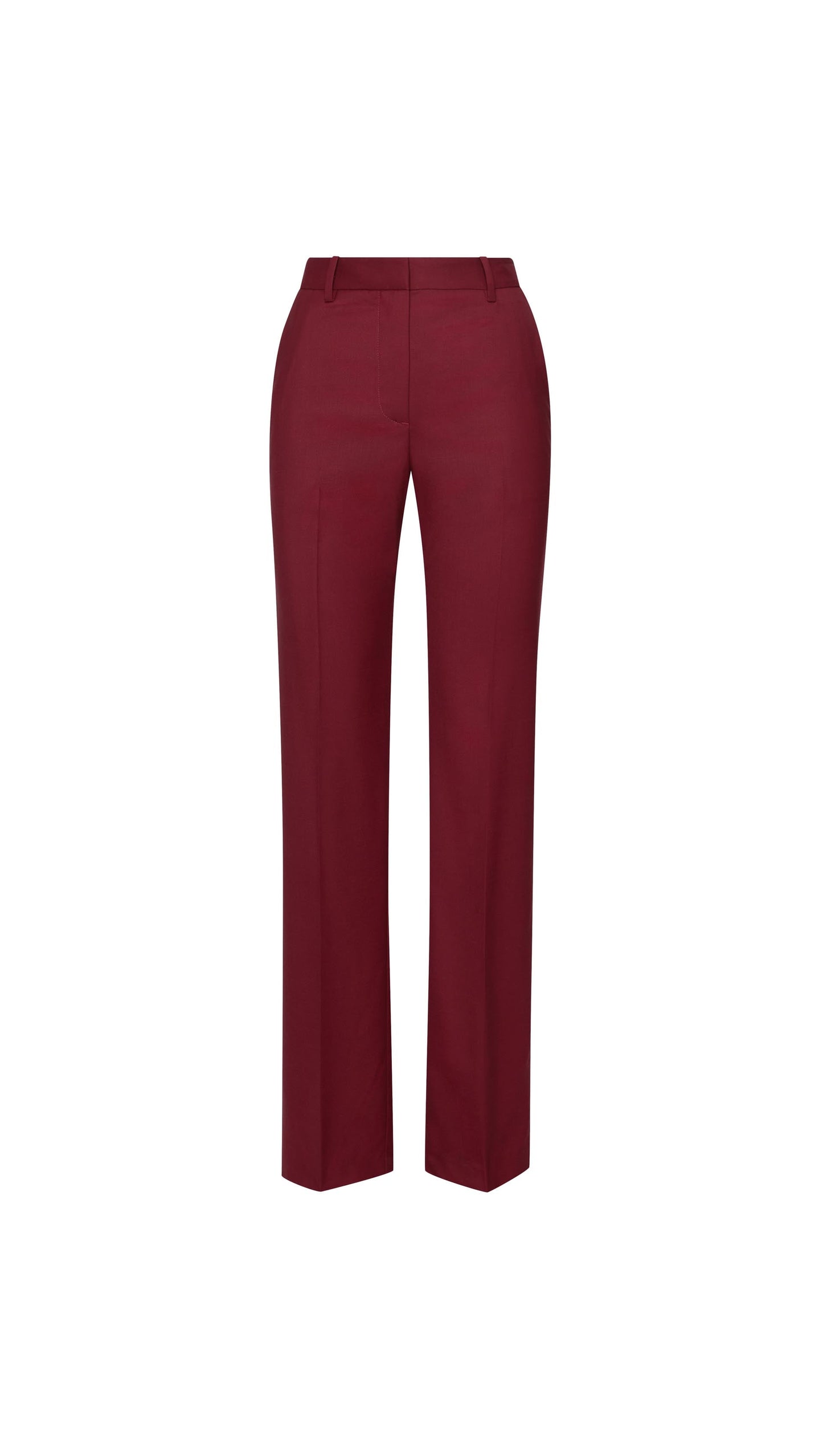 Straight Leg Trouser in Seasonless Wool | Burgundy