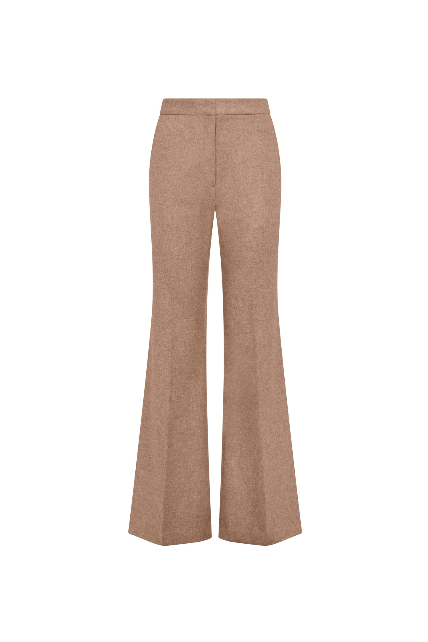 Tailored Flare Trouser in Double-Faced Wool | Oat