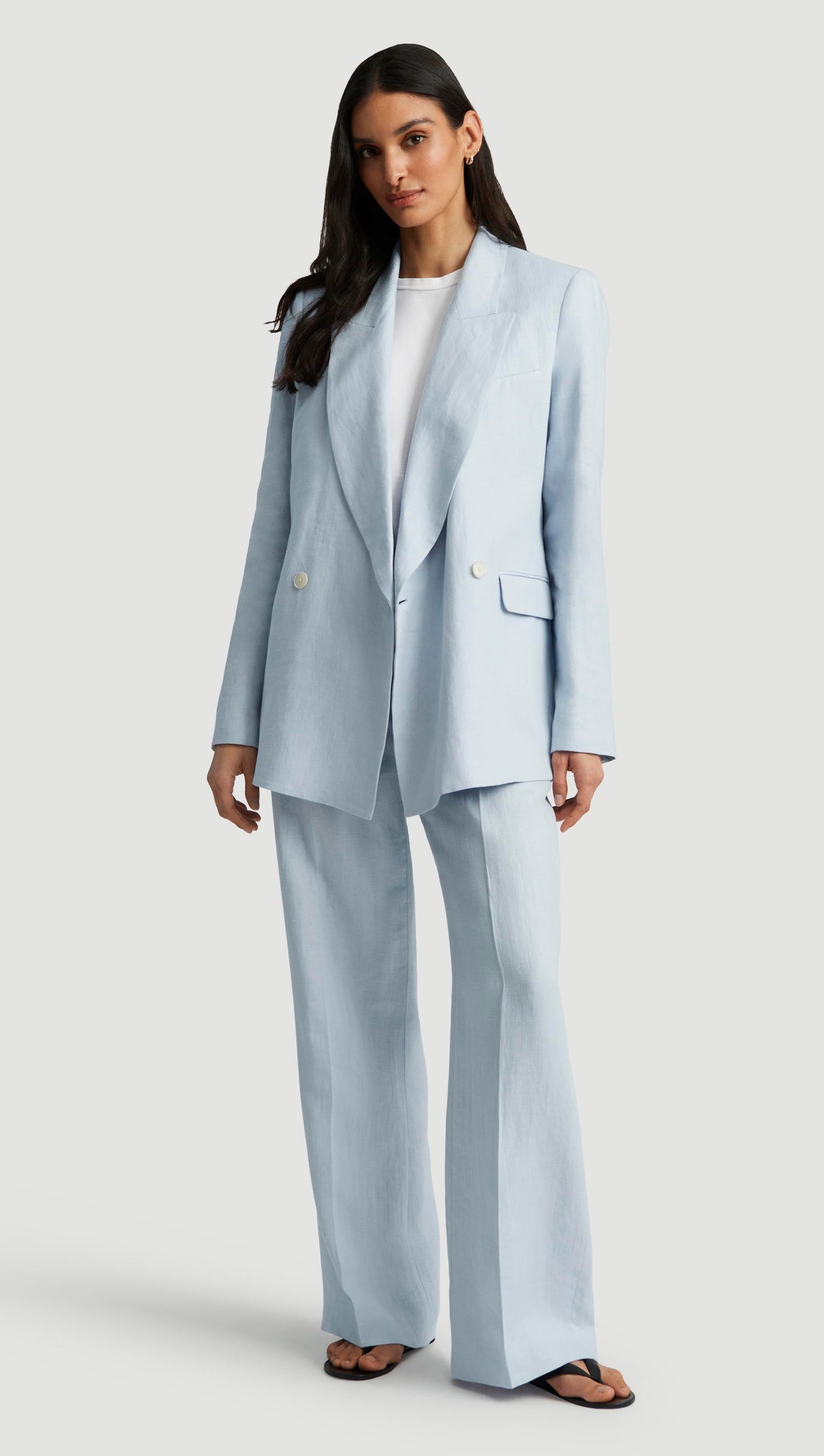 Brooklyn Blazer in Linen Twill | Glacier