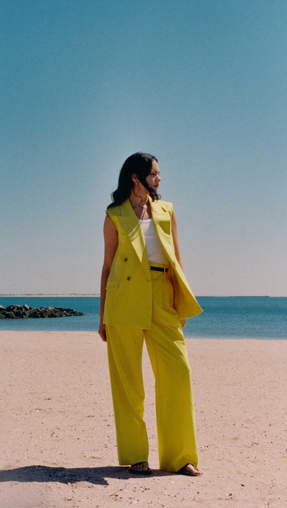 Bowery Vest in Seasonless Wool | Lemon