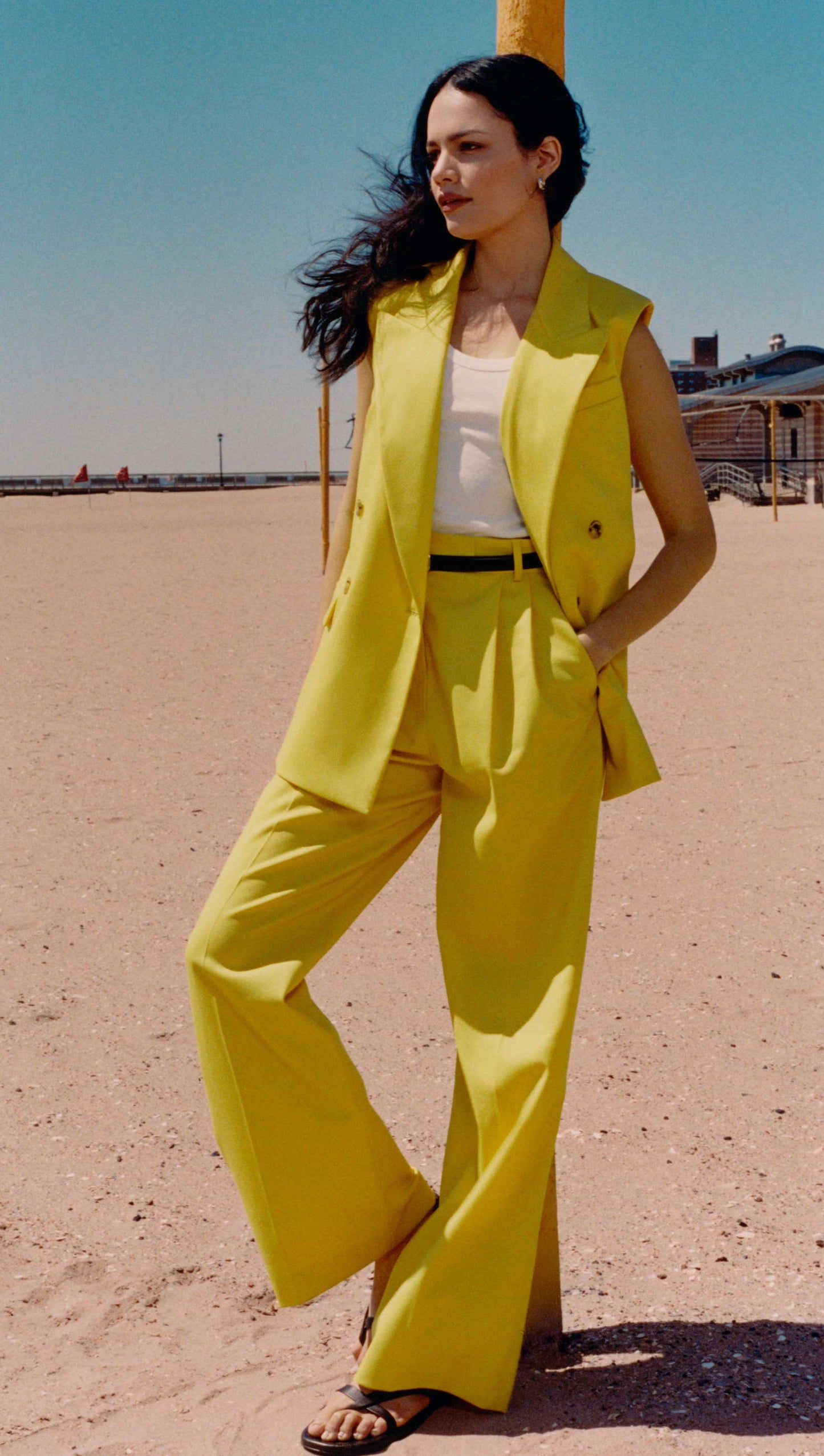 Bowery Vest in Seasonless Wool | Lemon