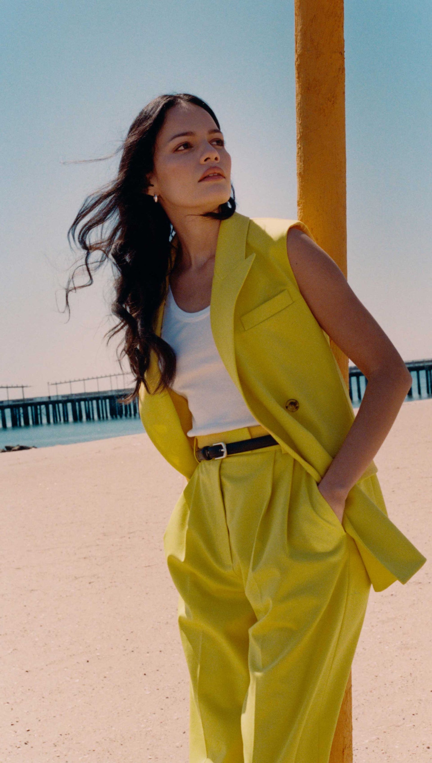Bowery Vest in Seasonless Wool | Lemon