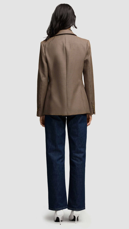 Weekend Blazer in Wool | Brown Houndstooth
