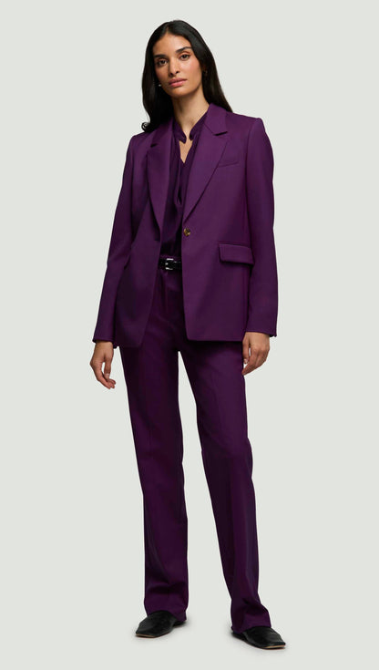 Notch Lapel Blazer in Seasonless Wool | Grape