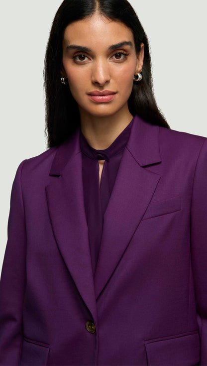 Notch Lapel Blazer in Seasonless Wool | Grape