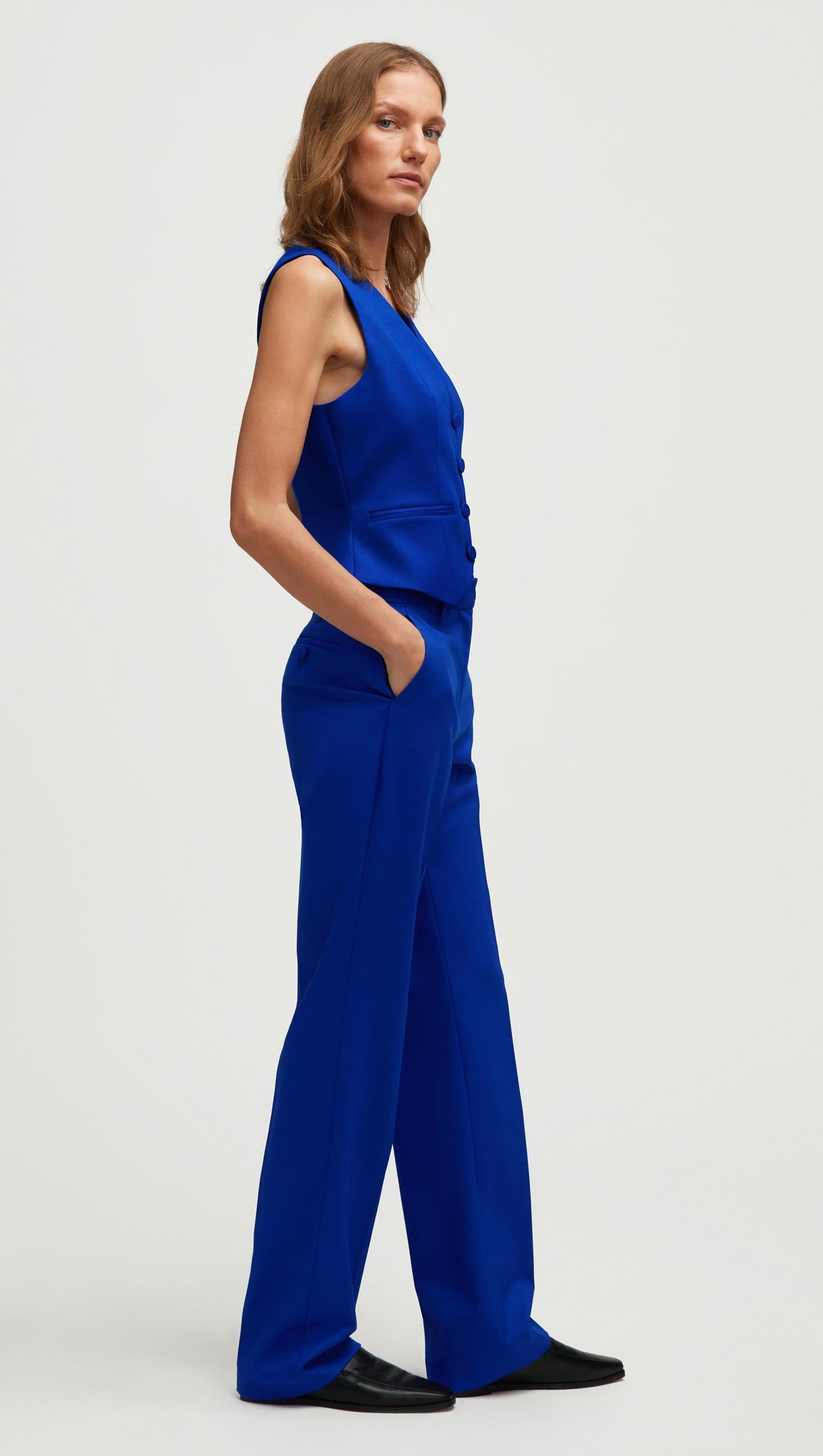 Waistcoat in Seasonless Wool | Lapis