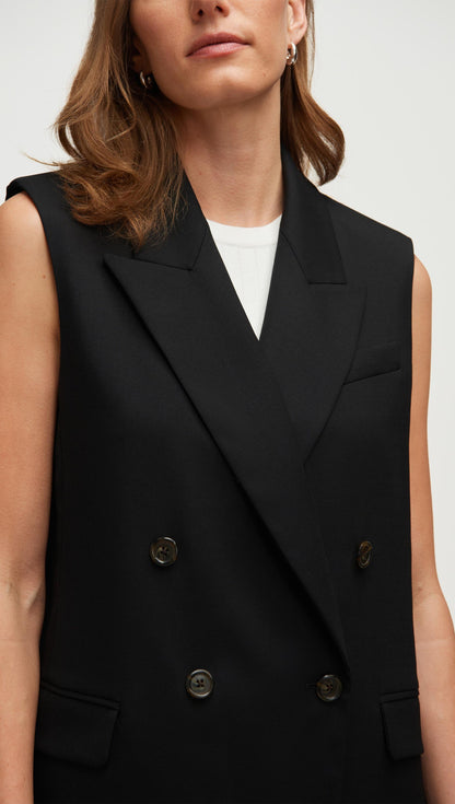 Bowery Vest in Seasonless Wool | Black