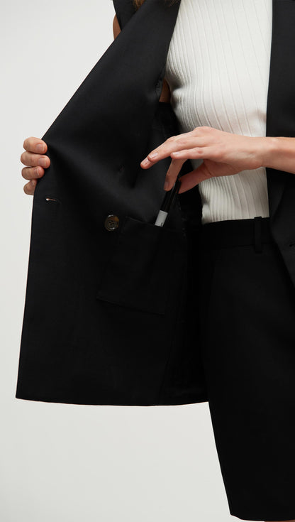 Bowery Vest in Seasonless Wool | Black