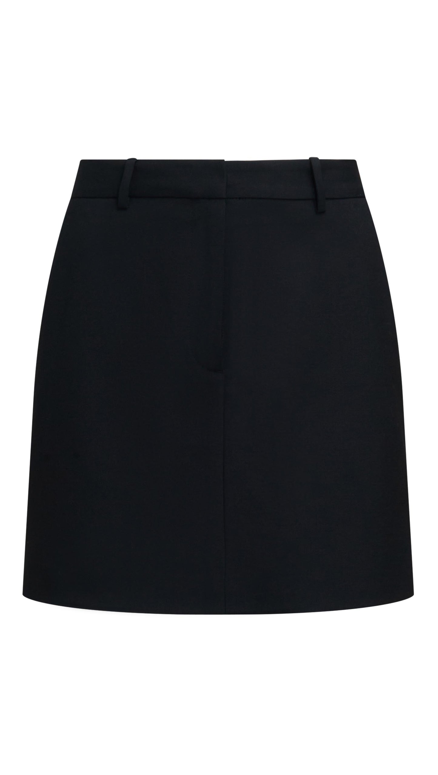 Mini Tailored Skirt in Seasonless Wool | Black