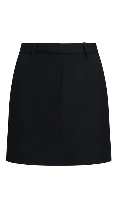 Mini Tailored Skirt in Seasonless Wool | Black