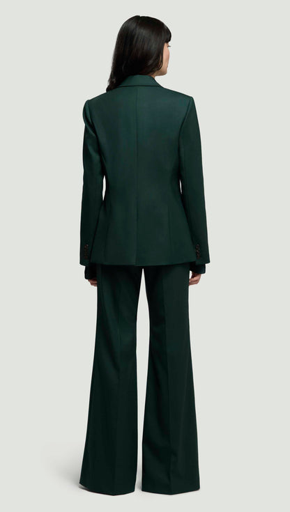 Asymmetrical Blazer in Seasonless Wool | Deep Forest