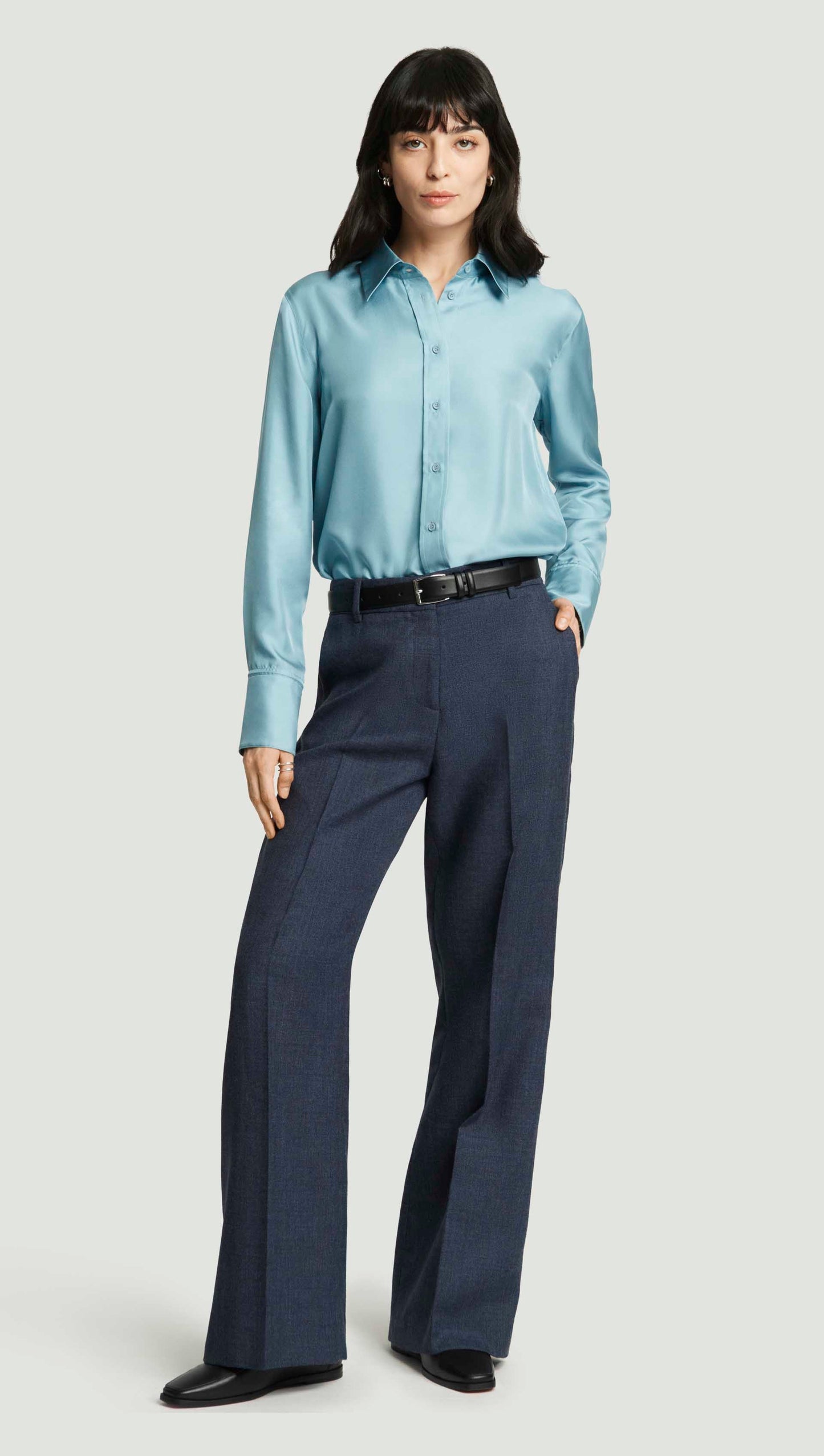 Soho Trouser in Bellagio Wool | Navy