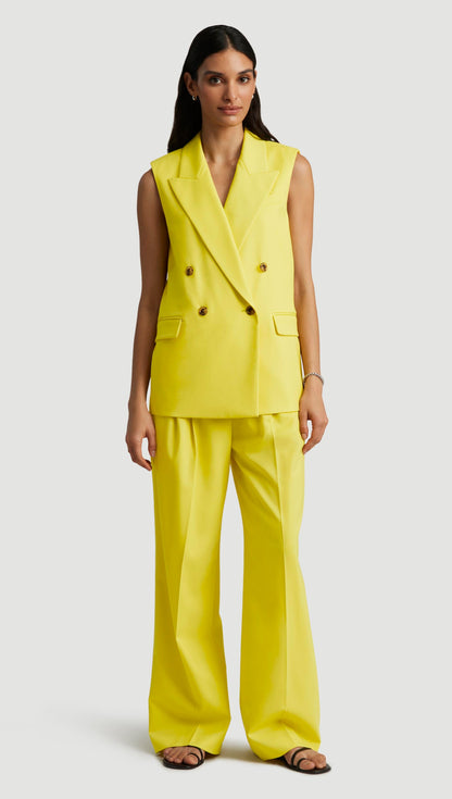Bowery Vest in Seasonless Wool | Lemon