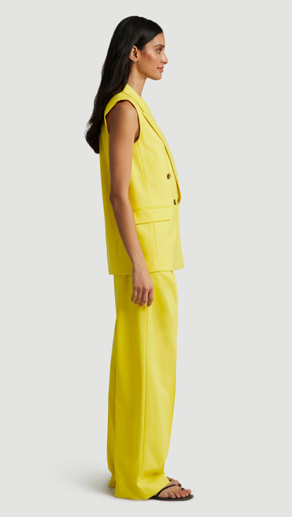 Bowery Vest in Seasonless Wool | Lemon