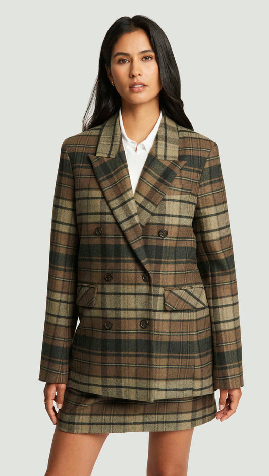 Raglan Blazer in Flannel | Green Plaid
