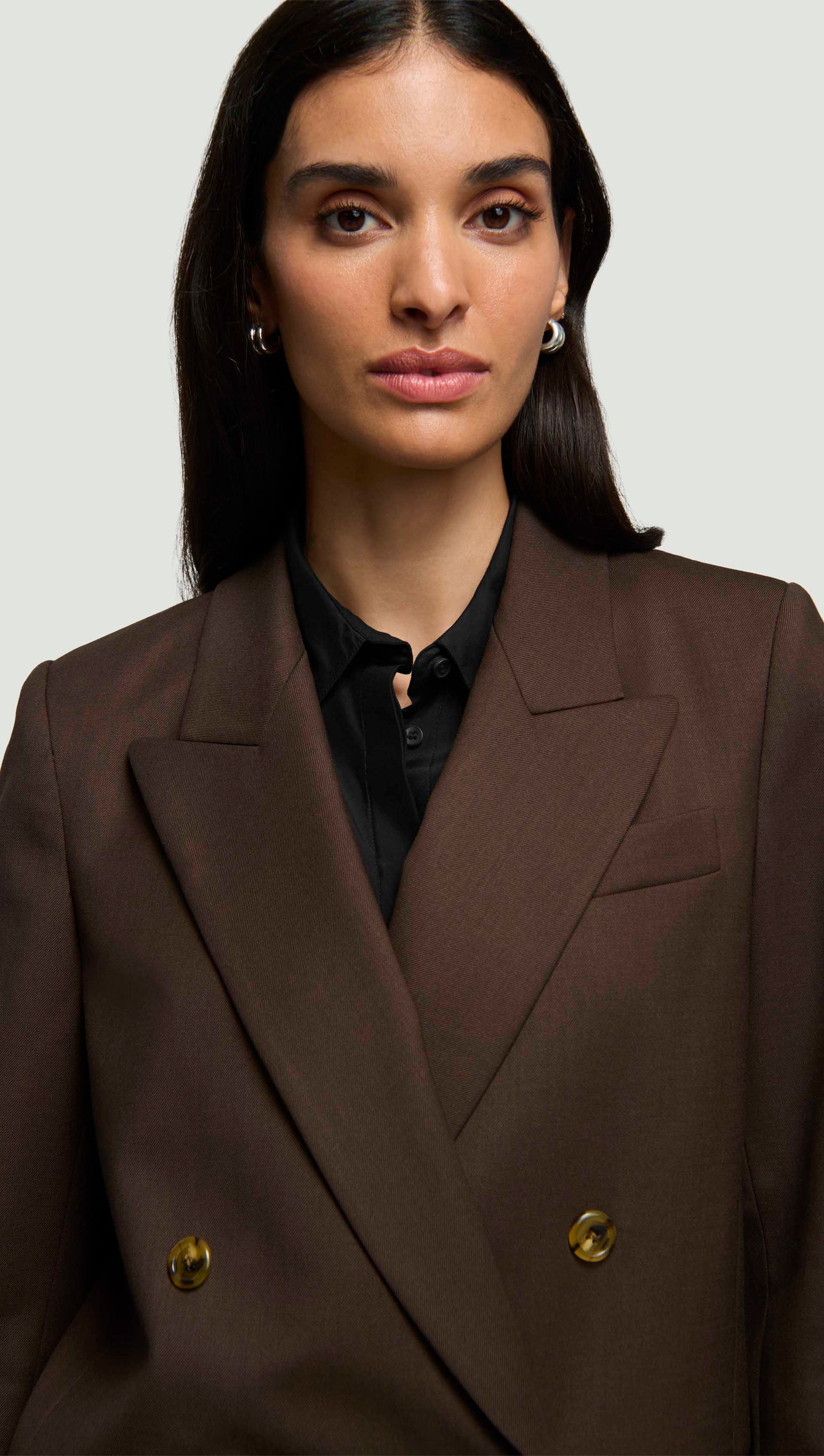 Peak Lapel Blazer in Seasonless Wool | Espresso