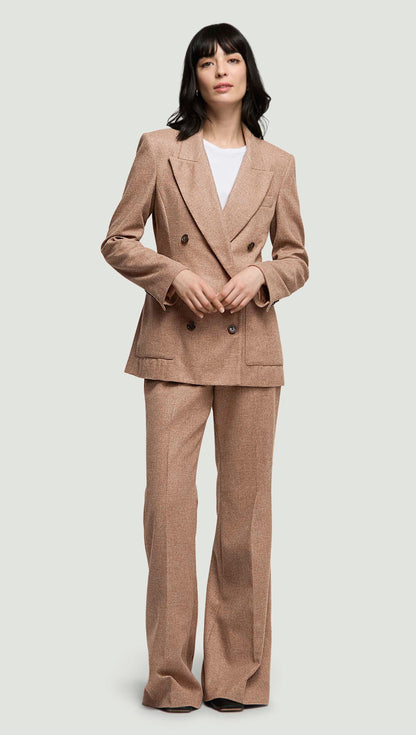Unlined Chelsea Blazer in Double-Faced Wool | Oat