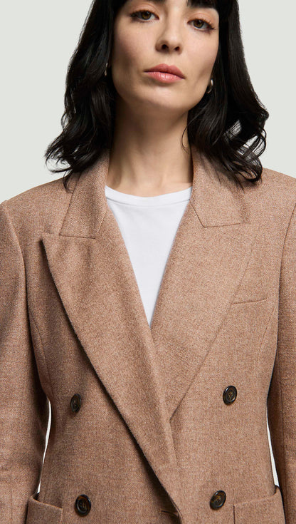 Unlined Chelsea Blazer in Double-Faced Wool | Oat
