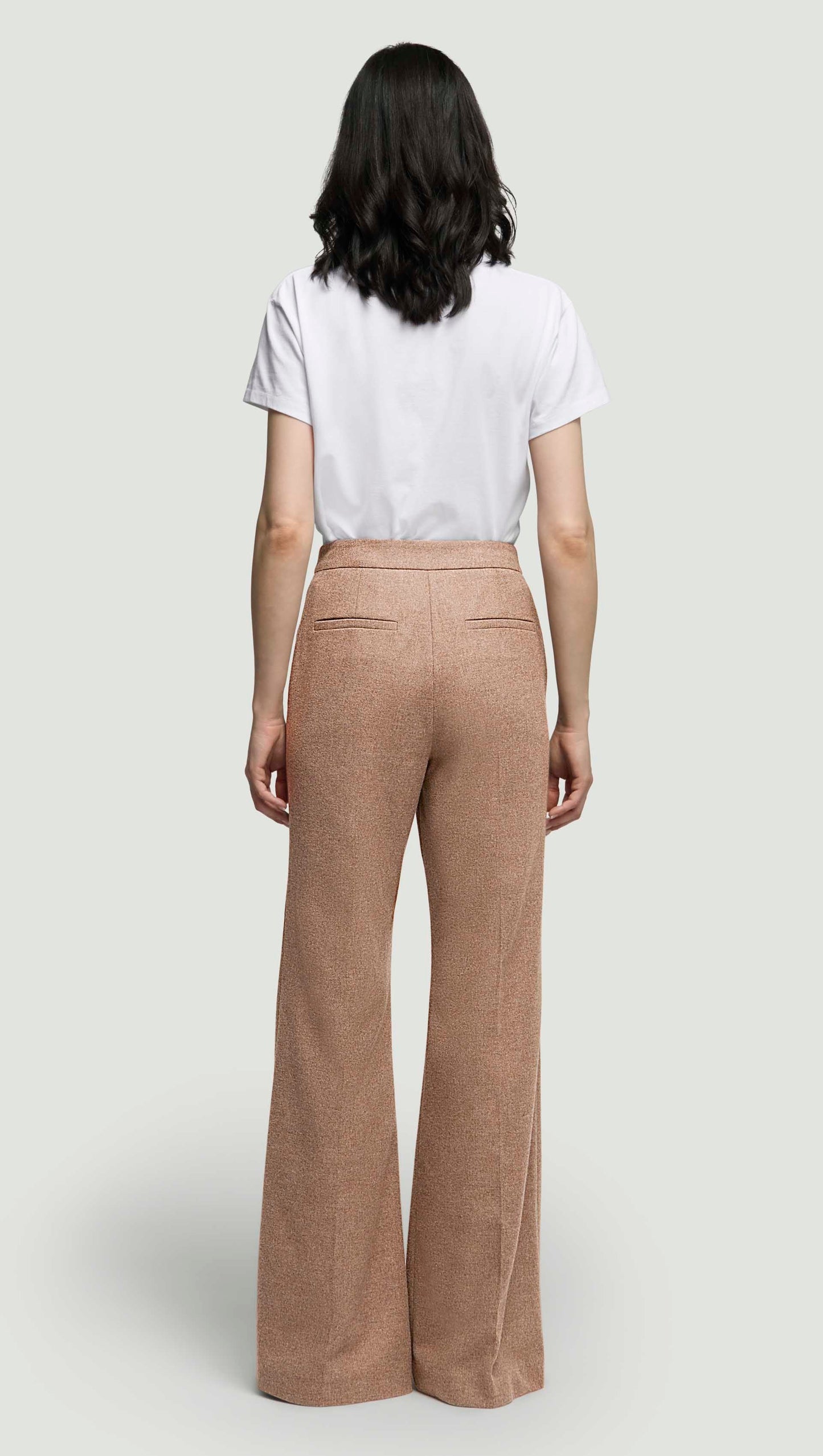 Tailored Flare Trouser in Double-Faced Wool | Oat