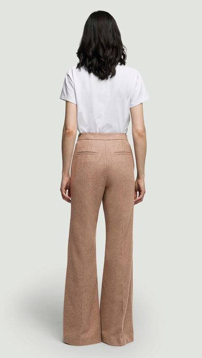 Tailored Flare Trouser in Double-Faced Wool | Oat