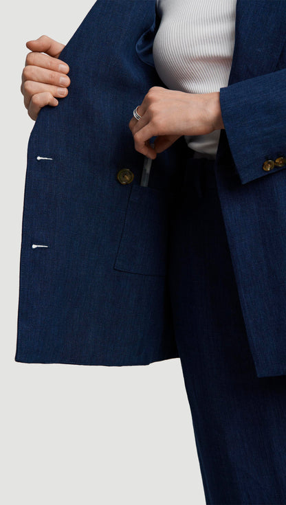 Chelsea Blazer in Linen | Denim