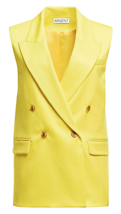 Bowery Vest in Seasonless Wool | Lemon