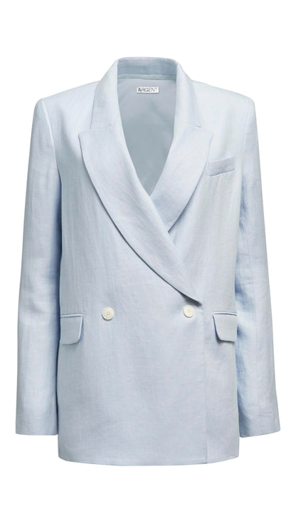 Brooklyn Blazer in Linen Twill | Glacier