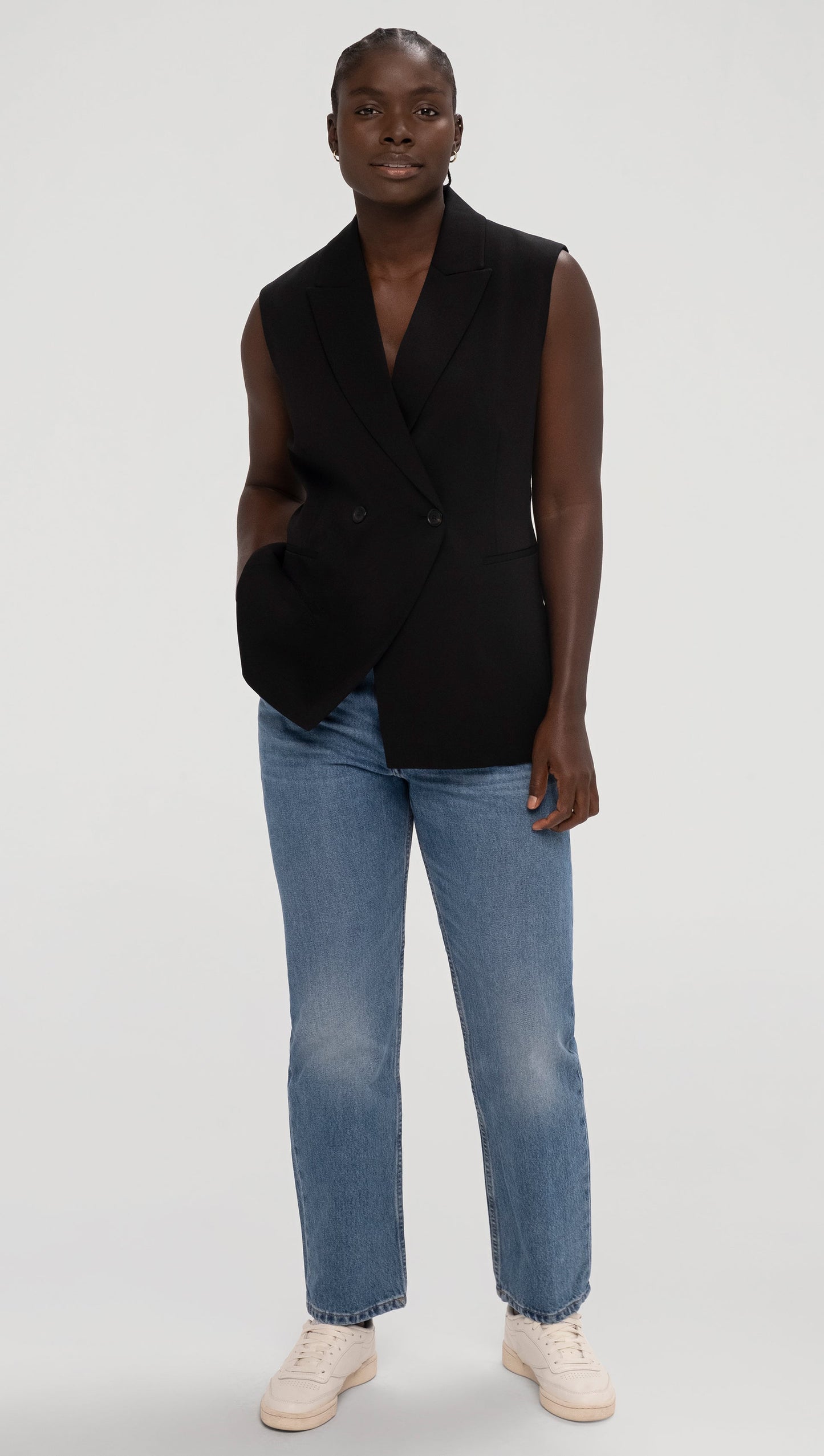 Double-Breasted Vest in Seasonless Wool | Black