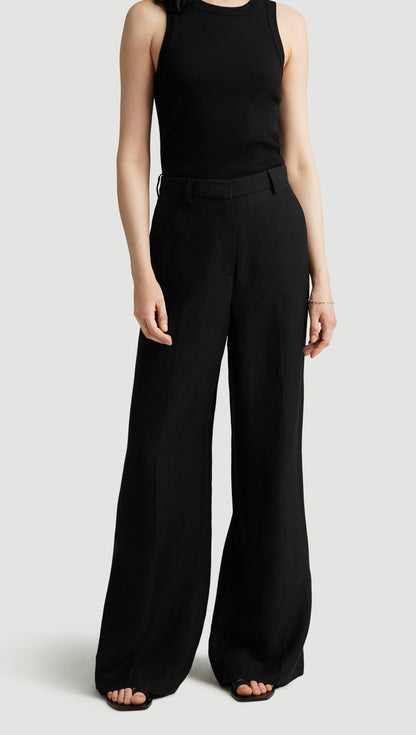 Park Trouser in Viscose Linen Twill | Black