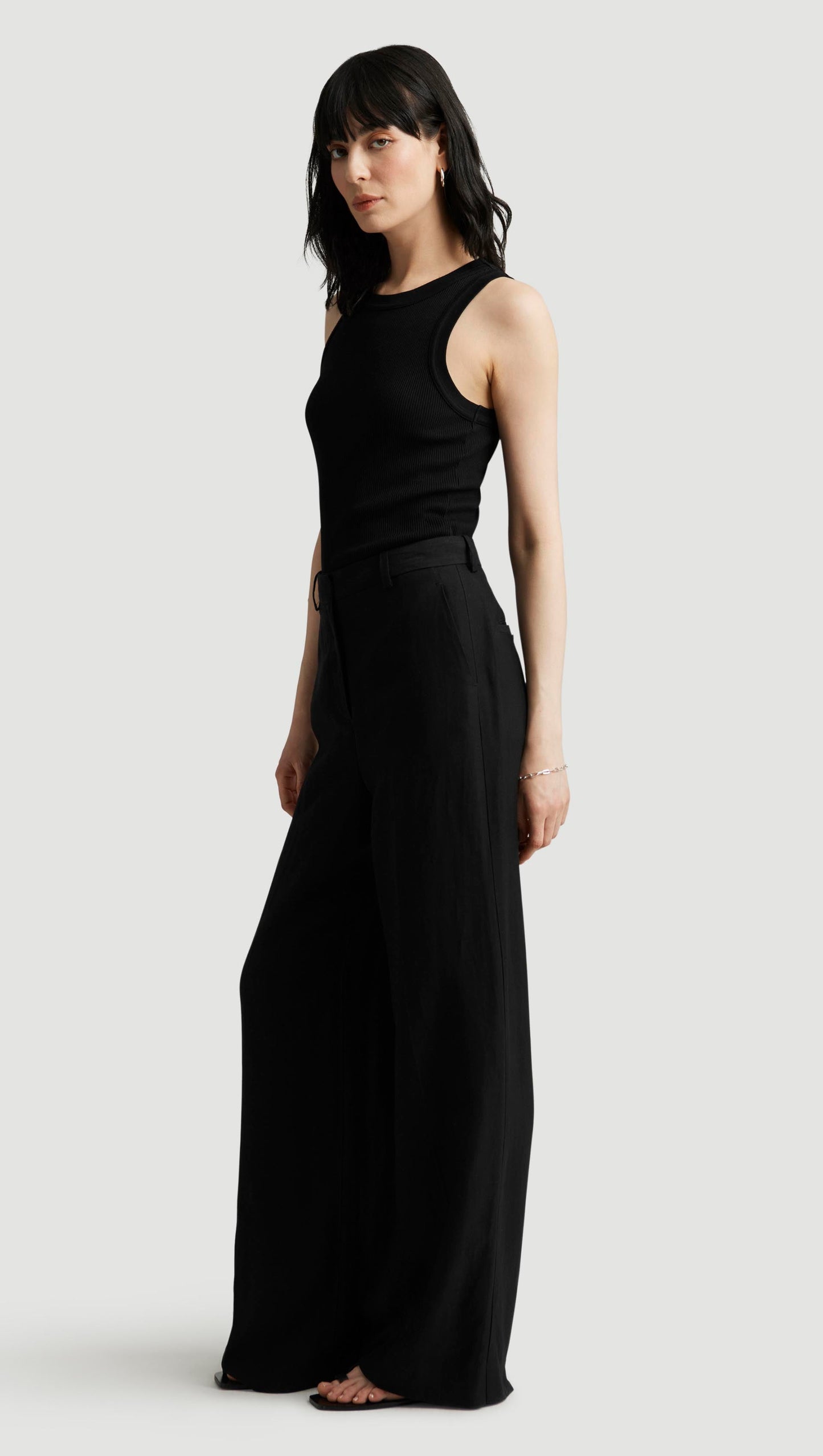 Park Trouser in Viscose Linen Twill | Black