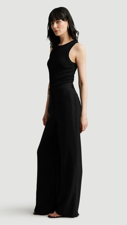Park Trouser in Viscose Linen Twill | Black