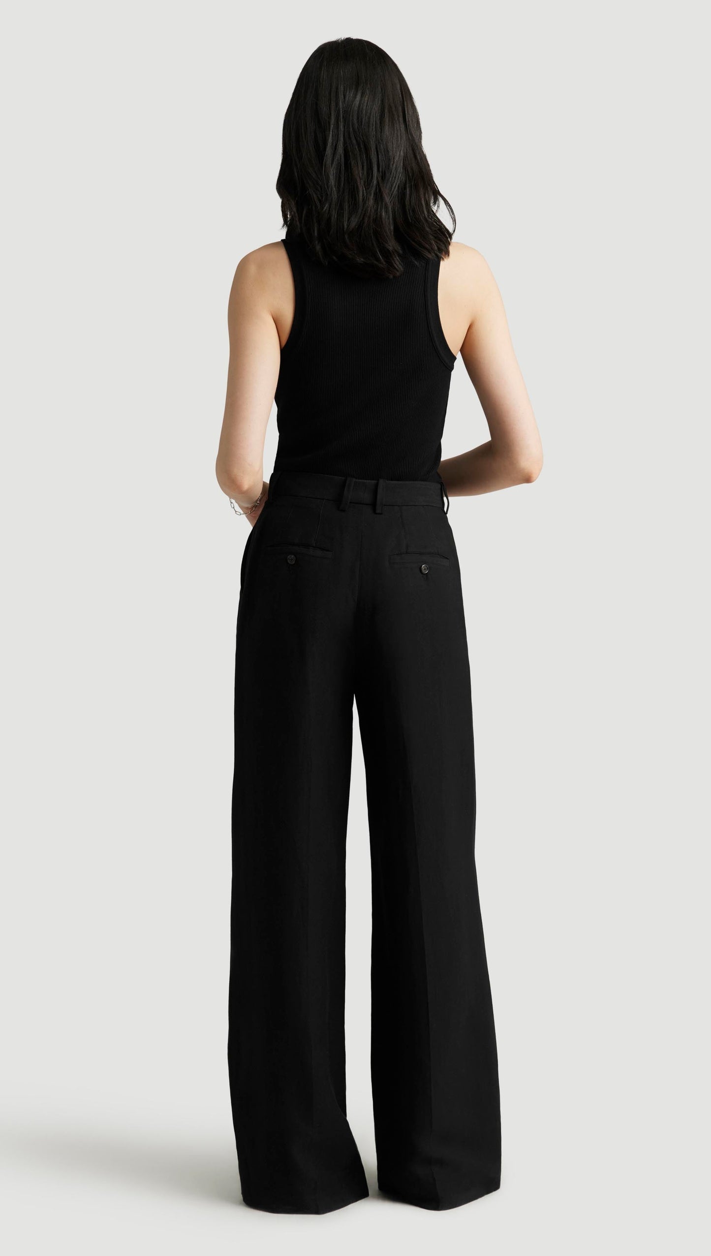Park Trouser in Viscose Linen Twill | Black