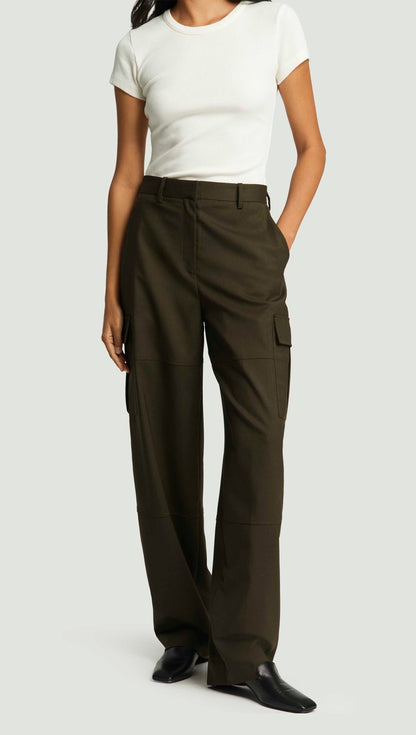 Tailored Cargo Pants in Seasonless Wool | Tobacco