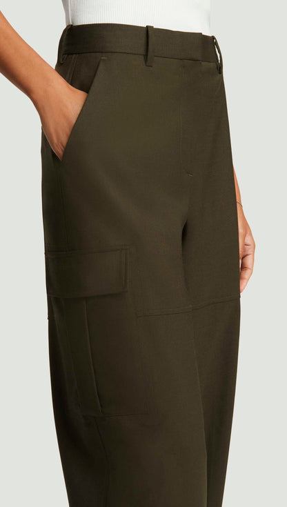 Tailored Cargo Pants in Seasonless Wool | Tobacco