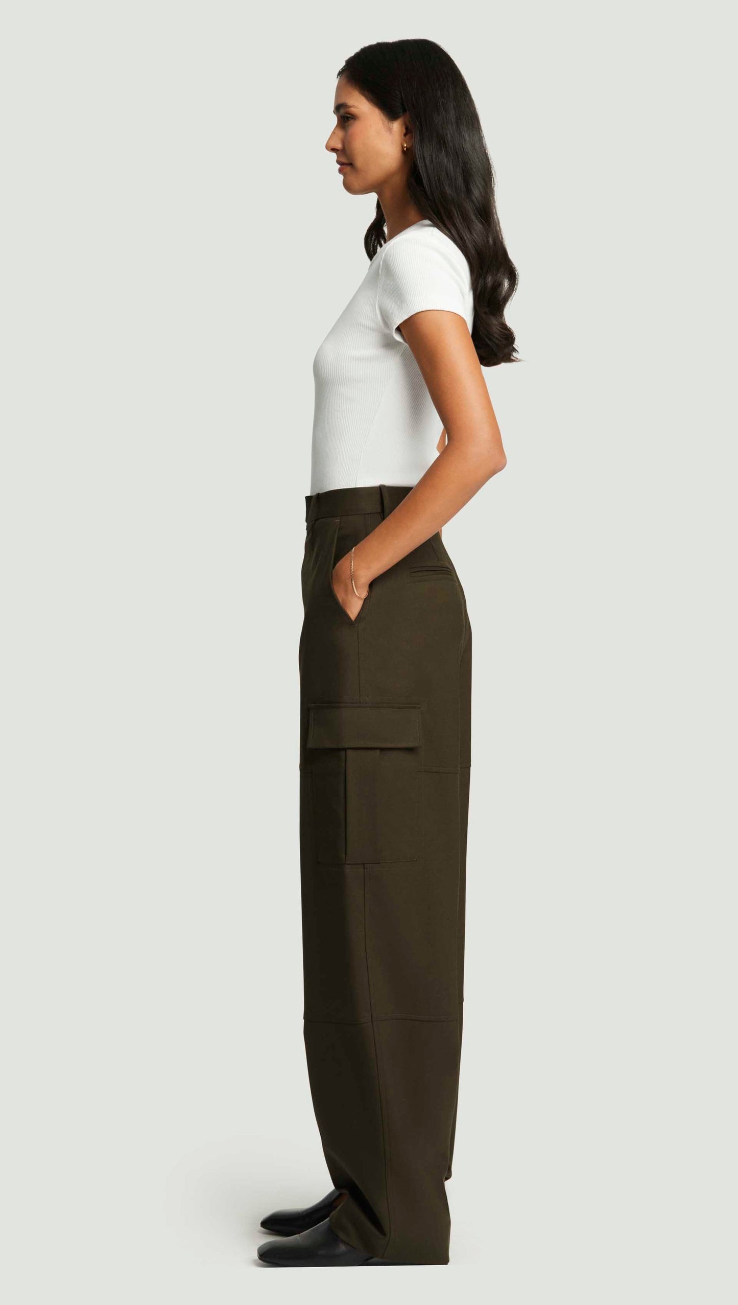 Tailored Cargo Pants in Seasonless Wool | Tobacco