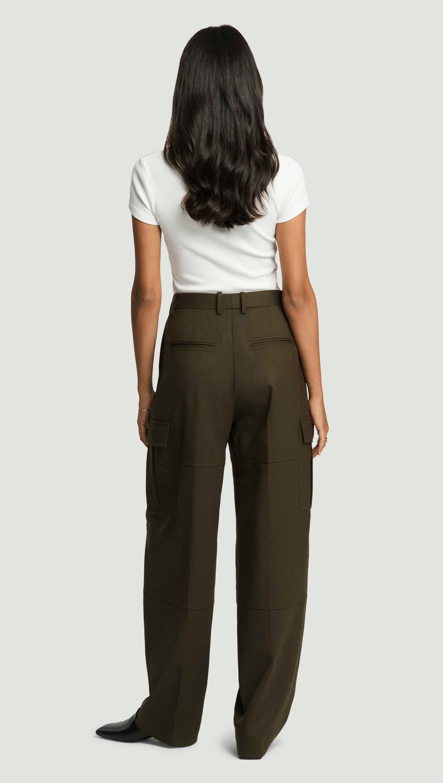 Tailored Cargo Pants in Seasonless Wool | Tobacco