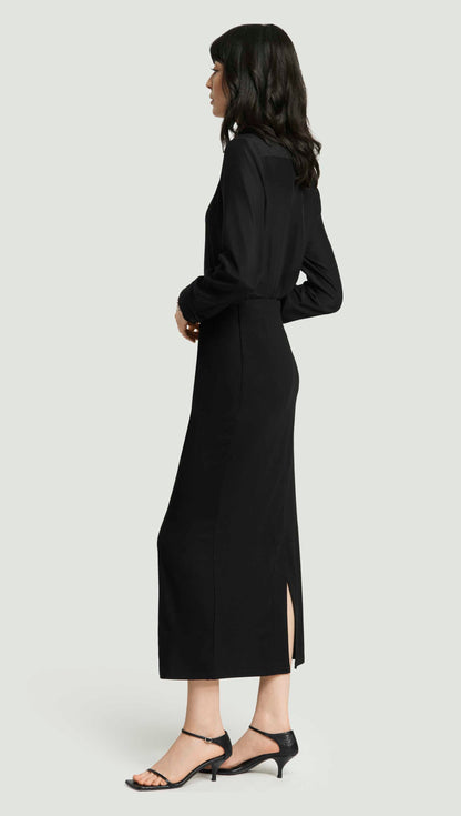 Slim Skirt in Wool Jersey | Black