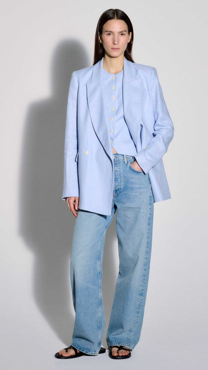 Brooklyn Blazer in Linen Twill | Glacier