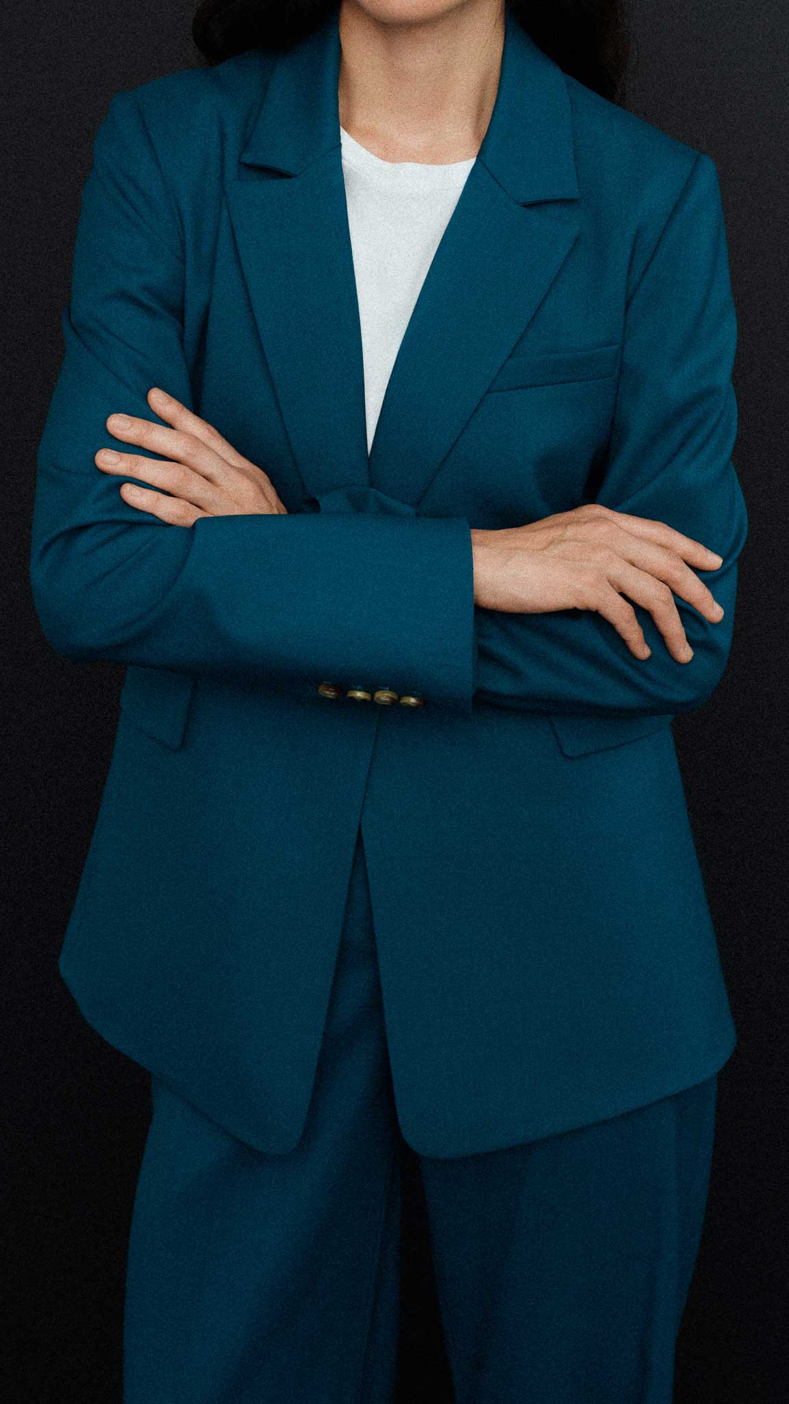 Fitted Notch Lapel Blazer in Seasonless Wool | Teal