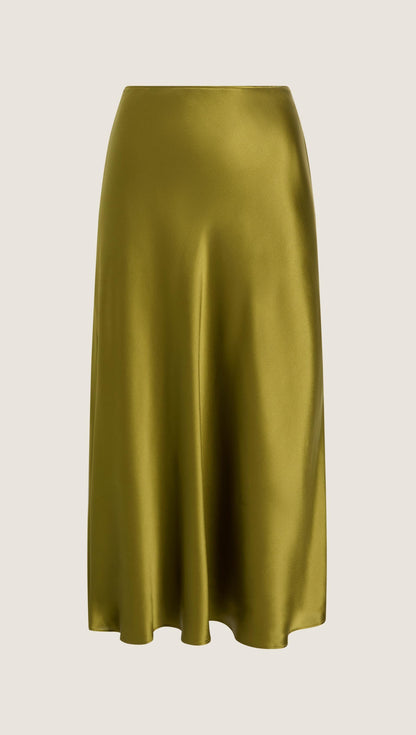 Bias Midi Skirt in Silk Charmeuse | Pickle