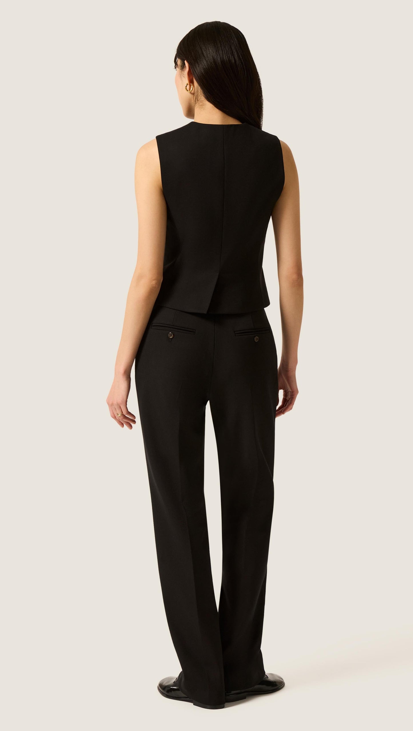 Cutaway Vest in Seasonless Wool | Black