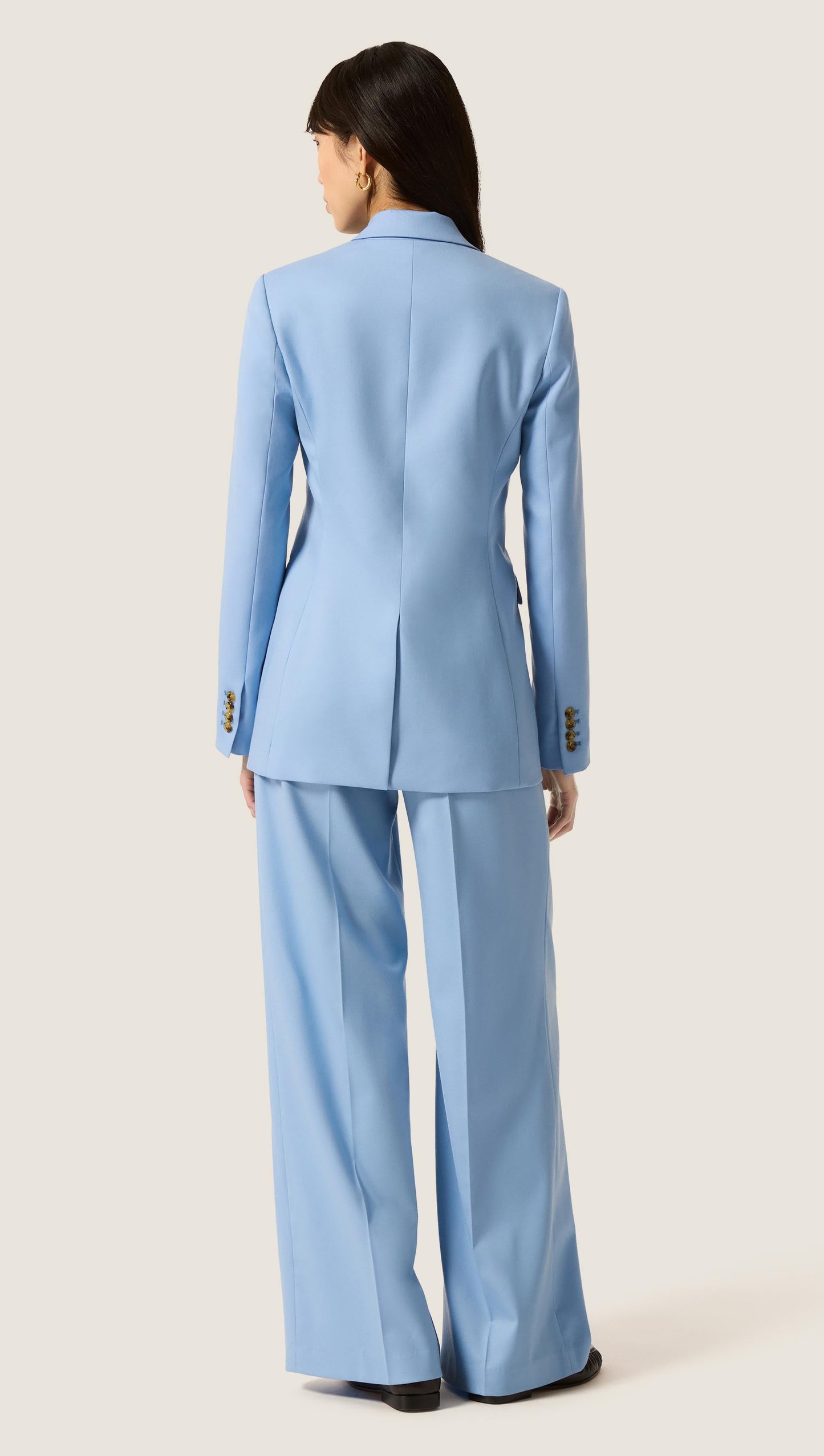 Double-Breasted Blazer in Seasonless Wool | Maya Blue