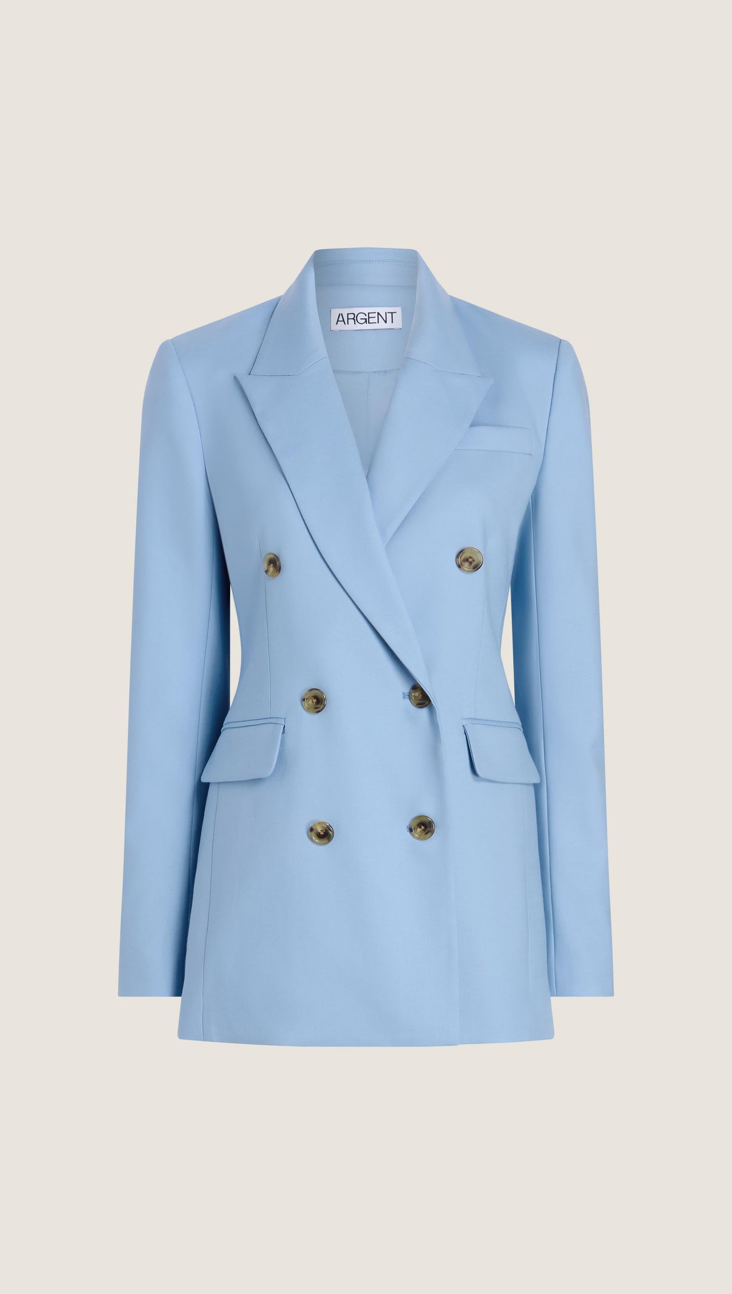 Double-Breasted Blazer in Seasonless Wool | Maya Blue
