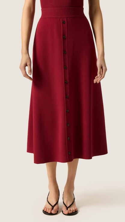 Fulton Skirt in Viscose | Maroon